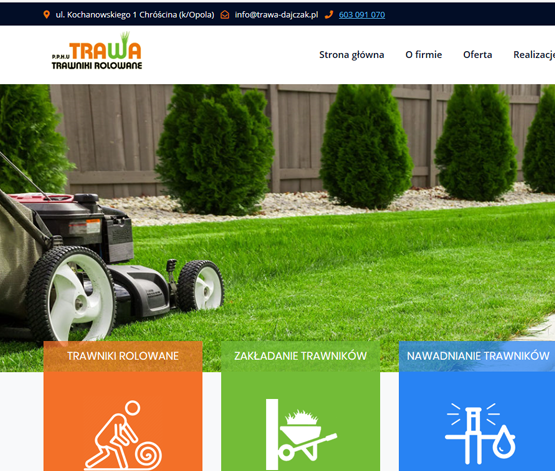 Strona internetowa dla ogrodów